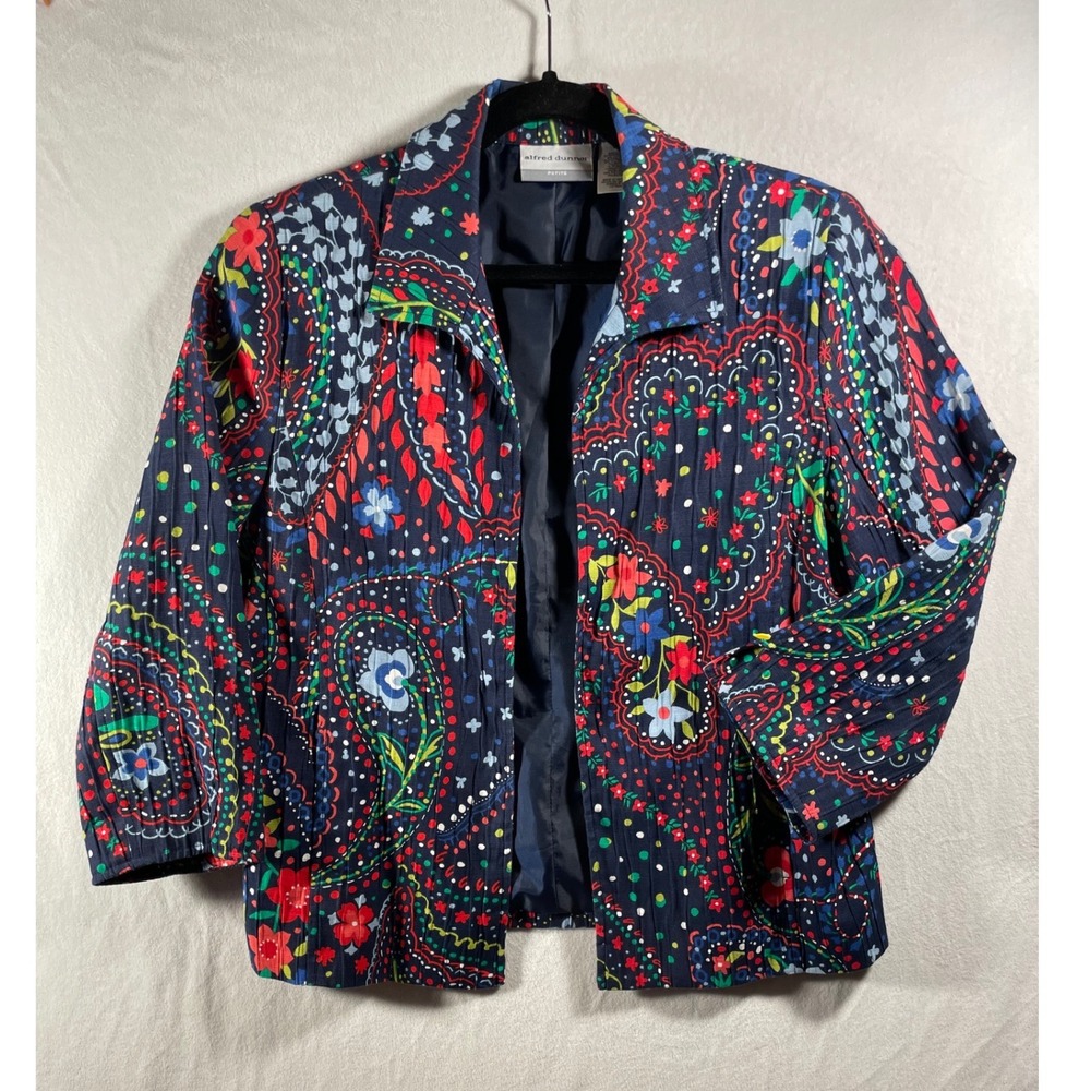 whimsical twee floral paisley elbow sleeve summer blazer 6P artsy mrs. frizzle